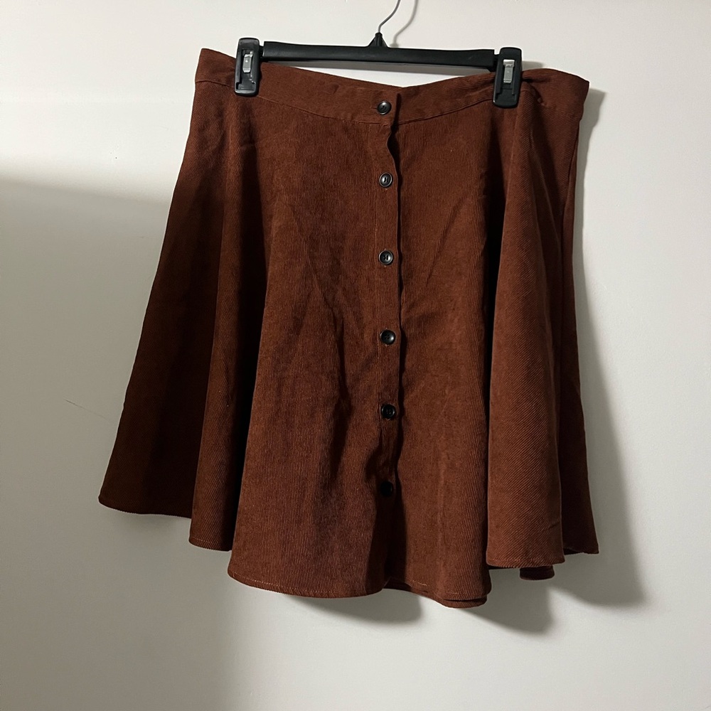 Brown Button-Up Women's Skirt
